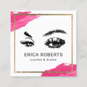 まつげメイクアップアーティストモダン美しいサロン スクエア名刺 (正面)