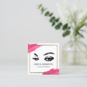 まつげメイクアップアーティストモダン美しいサロン スクエア名刺 (スタンド正面)