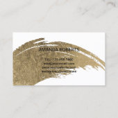 まつげメイクアップアーティストモダン金ゴールドブラシストローク 名刺 (裏面)
