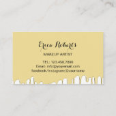 まつげメイクアップアーティストモダン金ゴールド滴下 名刺 (裏面)