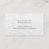 まつげメイクアップアーティストモダン金ゴールド&シルバーストライプズ 名刺 (裏面)