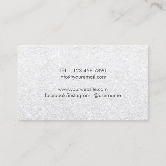 まつげメイクアップアーティストモダン金ゴールド&シルバーストライプズ 名刺 (裏面)