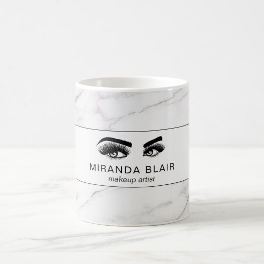 まつげメイクアップアーティストルクスホワイトマーブル コーヒーマグカップ (中央)