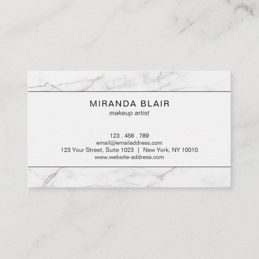 まつげメイクアップアーティストルクスホワイトマーブル 名刺 (裏面)