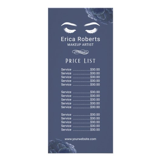 まつげメイクアップアーティストヴィンテージネイビーフローラ価格 ラックカード (正面)