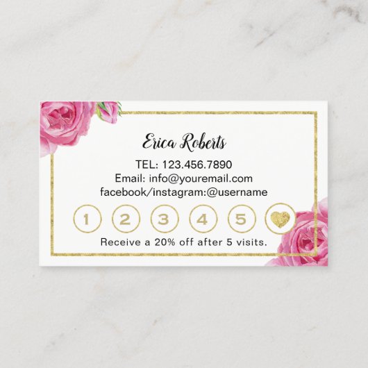 まつげメイクアップアーティストヴィンテージフローラロイヤリティ ロイヤリティカード (裏面)