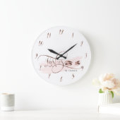 まつげメイクアップアーティスト美しいアイズバラ金ゴールド ラージ壁時計 (ホーム)