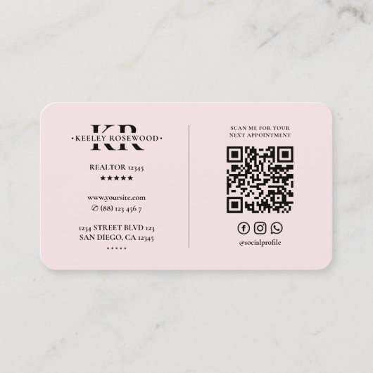 まつげメイクアップアーティスト美しい美学ピンクモダン 名刺 (裏面)