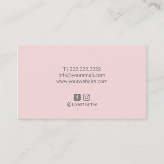 まつげメイクアップアーティスト赤面ピンクサロン 名刺 (裏面)