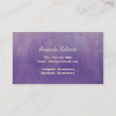 まつげメイクアップアーティスト金ゴールドスクリプトエレガント紫 名刺 (裏面)