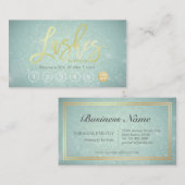 まつげメイクアップアーティスト金ゴールドスクリプトロイヤリティパンチ ロイヤリティカード (正面/裏面)