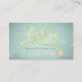 まつげメイクアップアーティスト金ゴールドスクリプトロイヤリティパンチ ロイヤリティカード