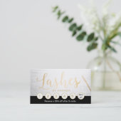 まつげメイクアップアーティスト金ゴールドスクリプトロイヤリティパンチ ロイヤリティカード (スタンド正面)