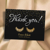 まつげメイクアップアーティスト金ゴールド紙吹雪ありがとう ポストカード