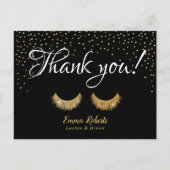 まつげメイクアップアーティスト金ゴールド紙吹雪ありがとう ポストカード (正面)
