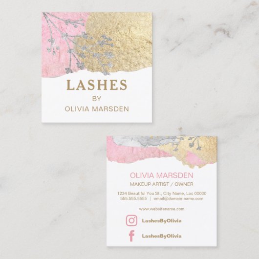 まつげメイクアップアーティスト スクエア名刺 (正面/裏面)