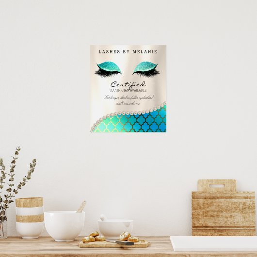 まつげメイクアップポスターアイズかわいらしモロッコ ポスター (キッチン)