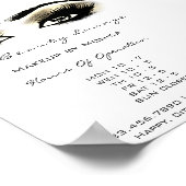 まつげメイクアップ開館時間金ゴールドサロン白 ポスター (角)