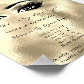 まつげメイクアップ開館時間金ゴールドサロン目 ポスター (角)