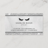 まつげモダンメイクアップシルバーグリッターまつげラッシュ 名刺 (裏面)