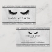 まつげモダンメイクアップシルバーグリッターまつげラッシュ 名刺 (正面/裏面)