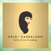 まつげ付きの少女 フェイクゴールド ビューティーサロン ウィンドウサイン (シート3)