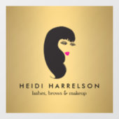 まつげ付きの少女 フェイク ゴールド ビューティー サロン ウィンドウサイン (シート)