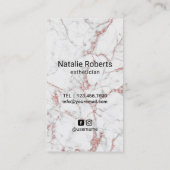 まつげ化粧アーティストバラ金ゴールドマーブルサロン 名刺 (裏面)