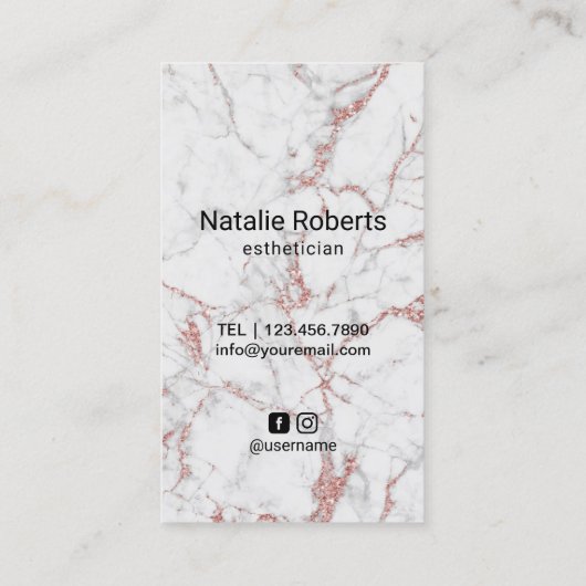 まつげ化粧アーティストバラ金ゴールドマーブルサロン 名刺 (裏面)