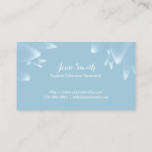 まつげ延長エレガントな花の淡いブルー 名刺 (裏面)