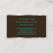 まつげ延長グリッターの化粧の明るいシマウマ 名刺 (裏面)