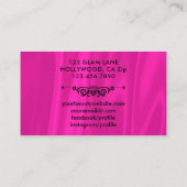まつげ延長ショッキングピンクおよび金ゴールドの魅力の化粧 名刺 (裏面)