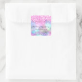 まつげ延長メイクアップアーティストサロンピンクドリップ スクエアシール (バッグ)