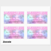 まつげ延長メイクアップアーティストサロンピンクドリップ 長方形シール (シート)