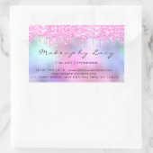 まつげ延長メイクアップアーティストサロンピンクドリップ 長方形シール (バッグ)