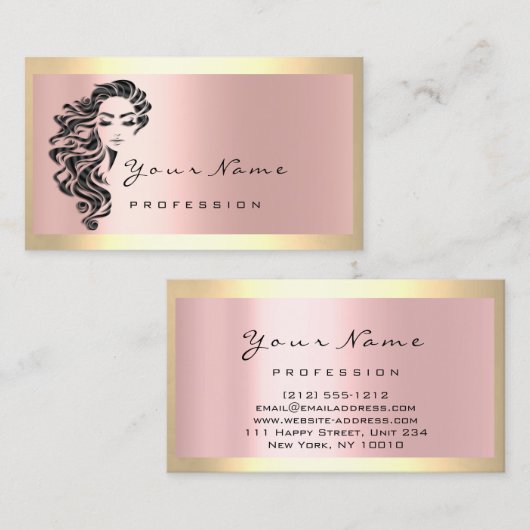 まつげ延長メイクアップアーティストヘアサロンフレーム 名刺 (正面/裏面)