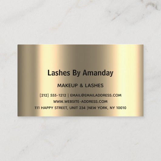 まつげ延長メイクアップバラ金ゴールドルクス 名刺 (裏面)