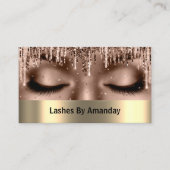 まつげ延長メイクアップバラ金ゴールドルクス 名刺 (正面)