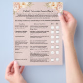 まつげ延長責任の免除とリリース型枠 チラシ (手)