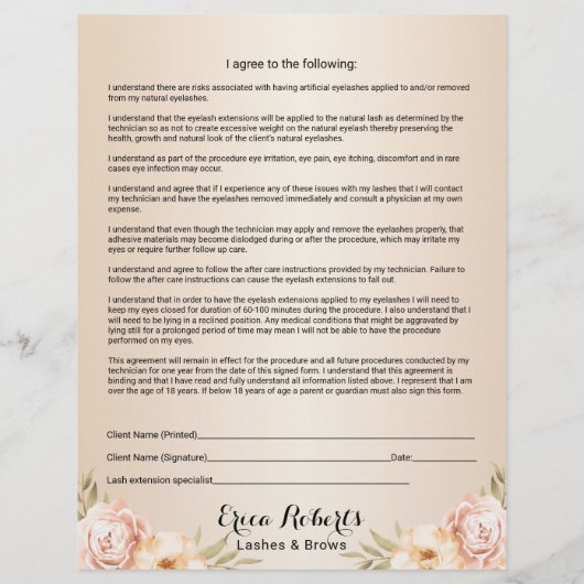 まつげ延長責任放棄エレガントアイボリー チラシ (裏面)