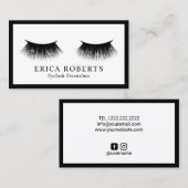 まつげ延長鞭のメーキャップアーティストのミニマリスト 名刺 (正面/裏面)