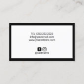 まつげ延長鞭のメーキャップアーティストのミニマリスト 名刺 (裏面)