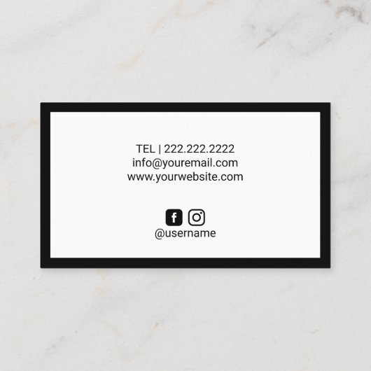 まつげ延長鞭のメーキャップアーティストのミニマリスト 名刺 (裏面)