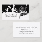 まつげ延長黒い蝶トレンディーカード 名刺 (正面/裏面)