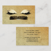 まつげ延長黒い金ゴールドの魅力の化粧 名刺 (正面/裏面)