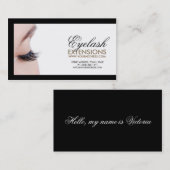 まつげ延長黒のボーダーシンプルで白いカード 名刺 (正面/裏面)