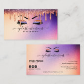 まつげ技術者 – Lashスタイリストグリッタードリップ 名刺 (正面/裏面)