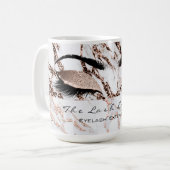 まつげ拡張の目は銅の白い大理石を構成 コーヒーマグカップ (正面左)