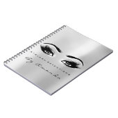 まつげ拡張の目メイクアップアーティストグレーシルバー ノートブック (左側)