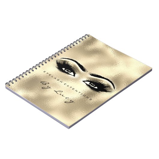 まつげ拡張アイズメイクアップアーティストグリッター金ゴールド ノートブック (左側)